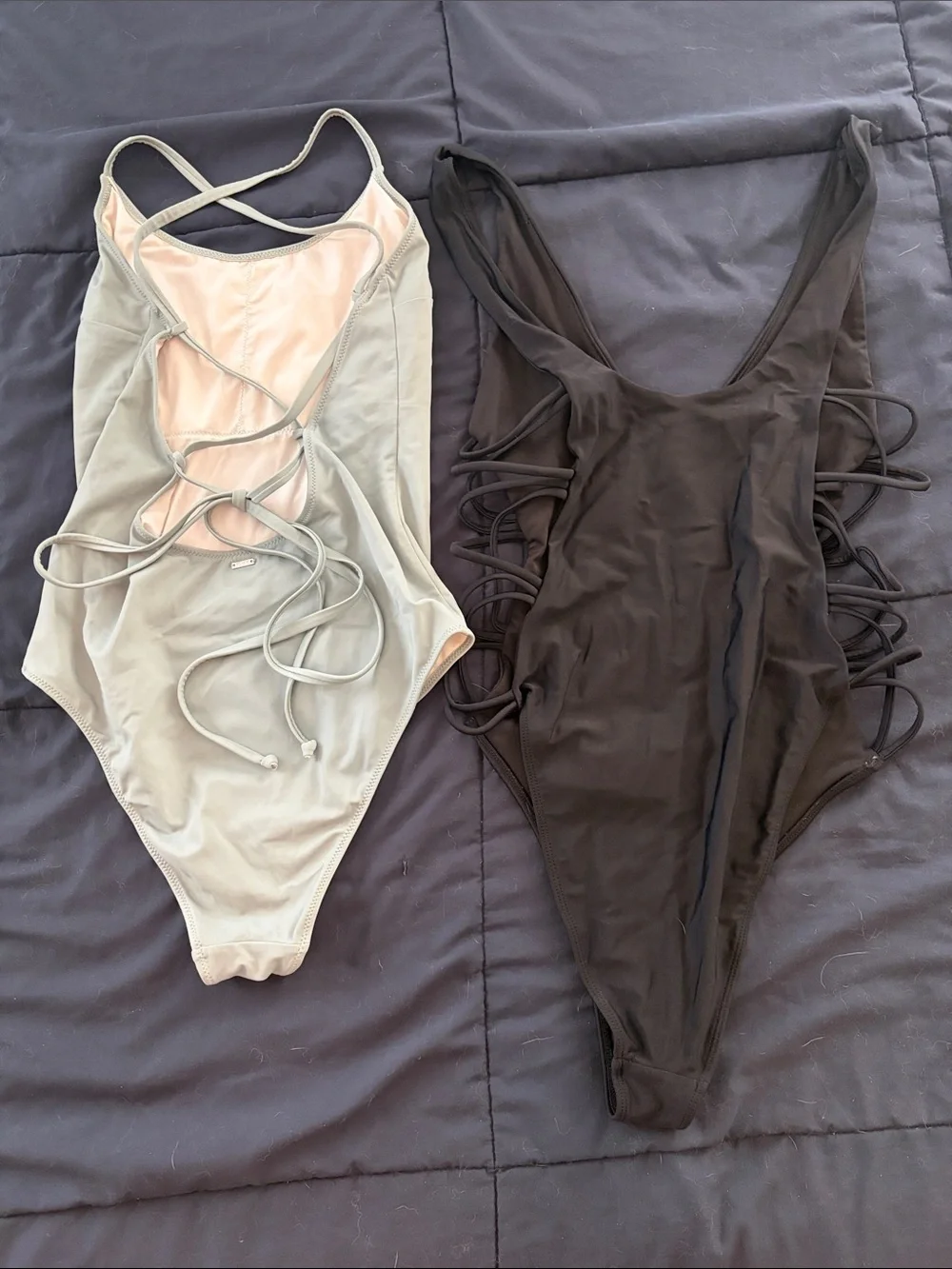 PINK Victoria's Secret seafoam green and forever 21 blkWomen’s Swim Bodysuit Duo